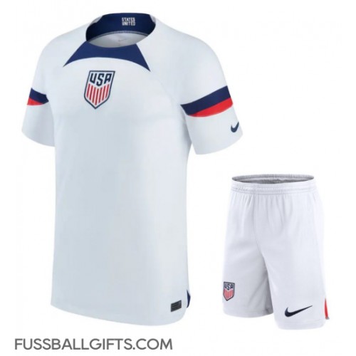 Vereinigte Staaten Fußballbekleidung Heimtrikot Kinder WM 2022 Kurzarm (+ kurze hosen)